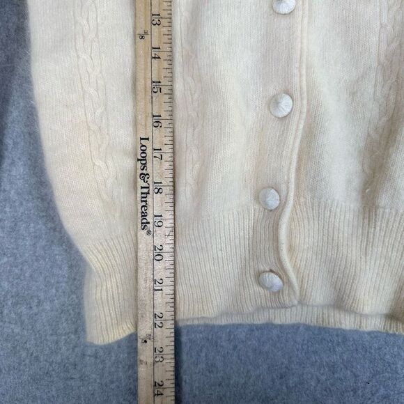 Vintage Adele Joyce Petite Medium Button Front Cardigan Sweater Lambswool Angora - Picture 8 of 8